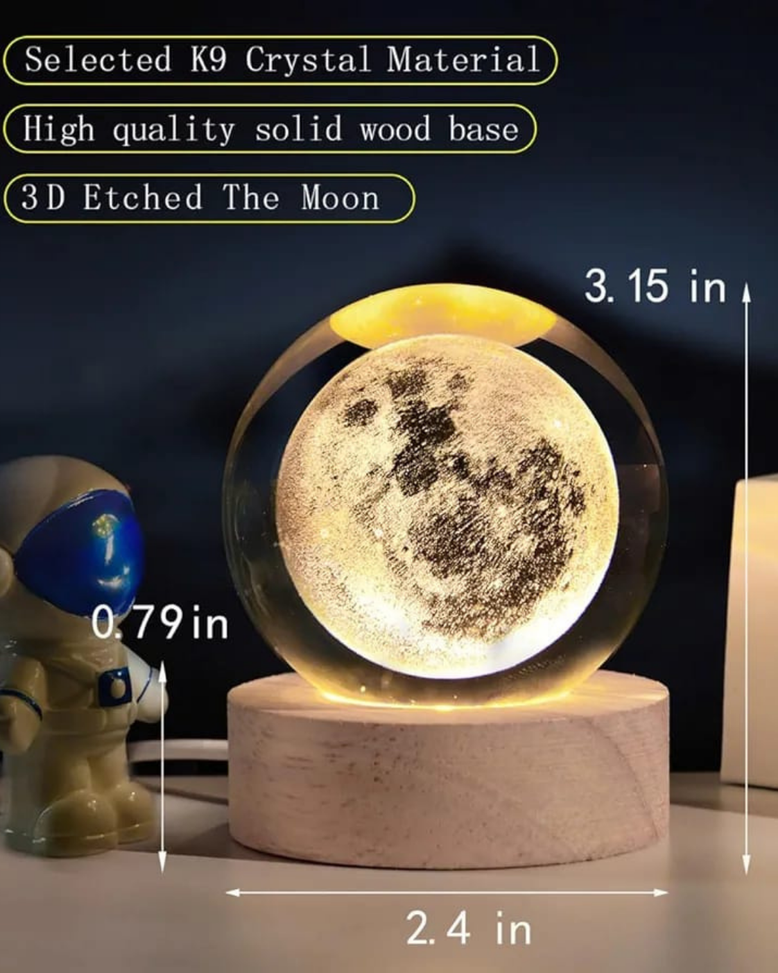 CRYSTAL BALL NIGHT LIGHT 3D