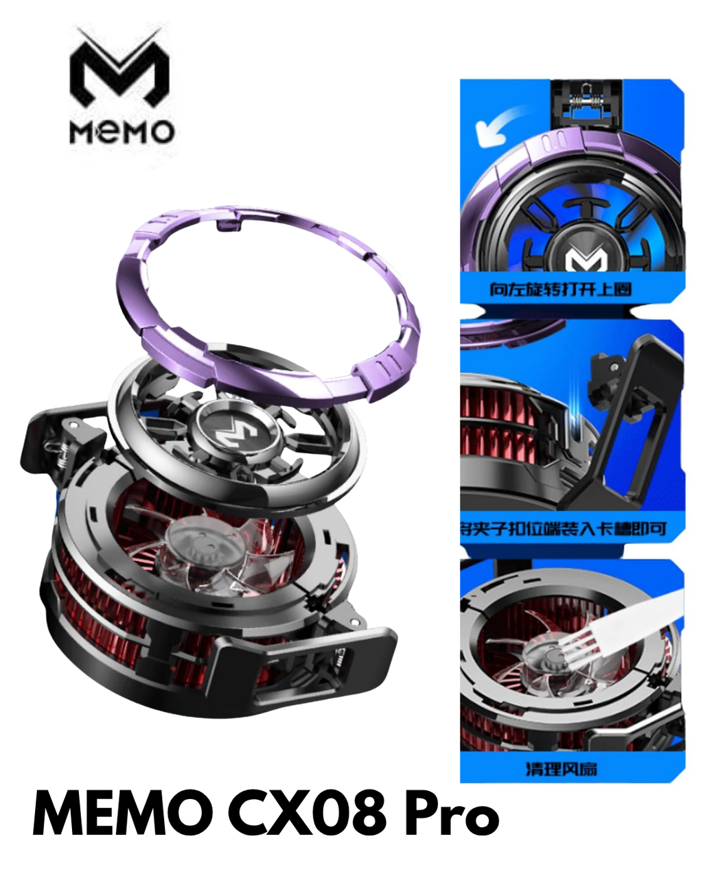 MEMO CX08 Pro Magnetic Cooling Fan